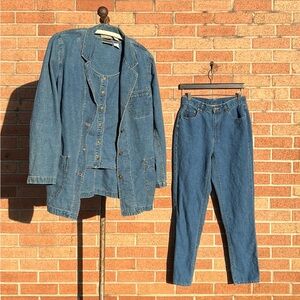 Vintage 80s Liz Claiborne Denim 3-Piece Set